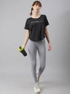 MKH Women Typography Printed Drop-Shoulder Sleeves Dri-FIT Sports T-shirt | Grocsy