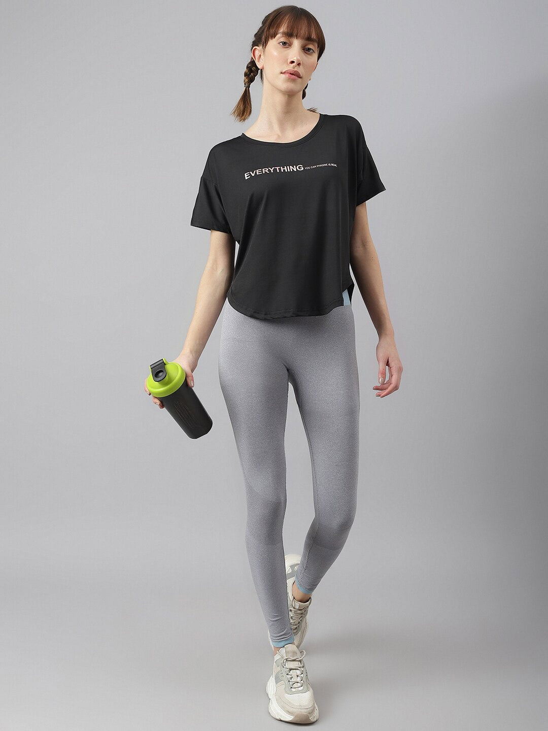 MKH Women Typography Printed Drop-Shoulder Sleeves Dri-FIT Sports T-shirt | Grocsy