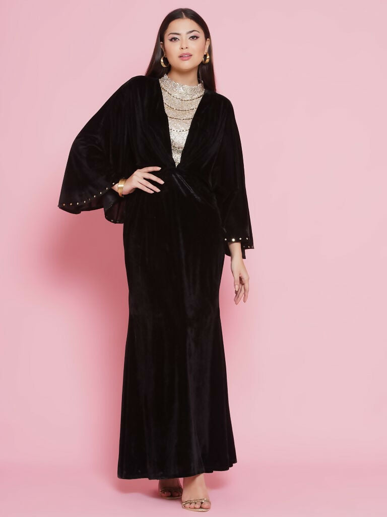 Joban Fashion Black Velvet Gown | Grocsy