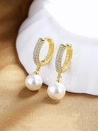 Yellow Chimes Gold-Polished Circular Hoop Earrings | Grocsy