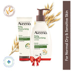 Aveeno Daily Moisturising Lotion Home + Travel Combo| Moisturizer for Normal, Dry & Sensitive Skin | Grocsy