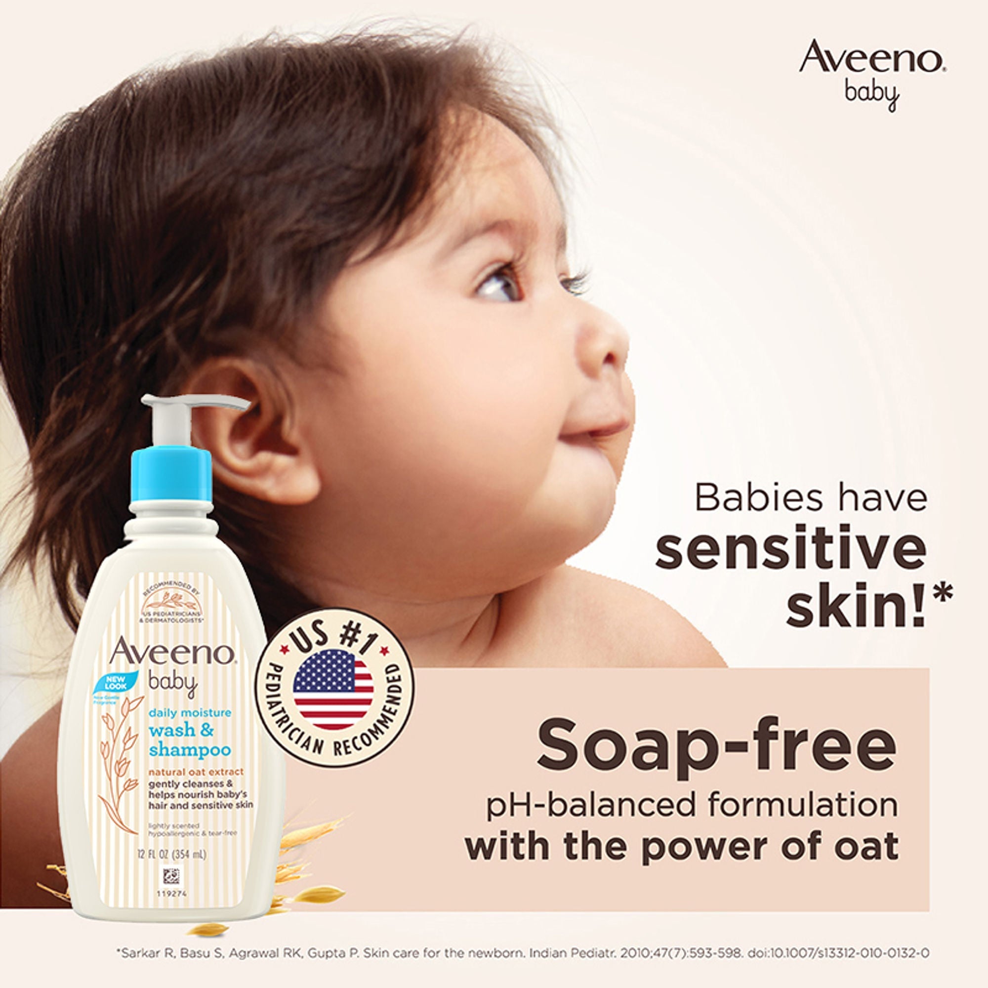 Aveeno Baby Daily Moisturizing Lotion & Wash Shampoo Combo | Dry, Itchy & Sensitive Skin | Grocsy