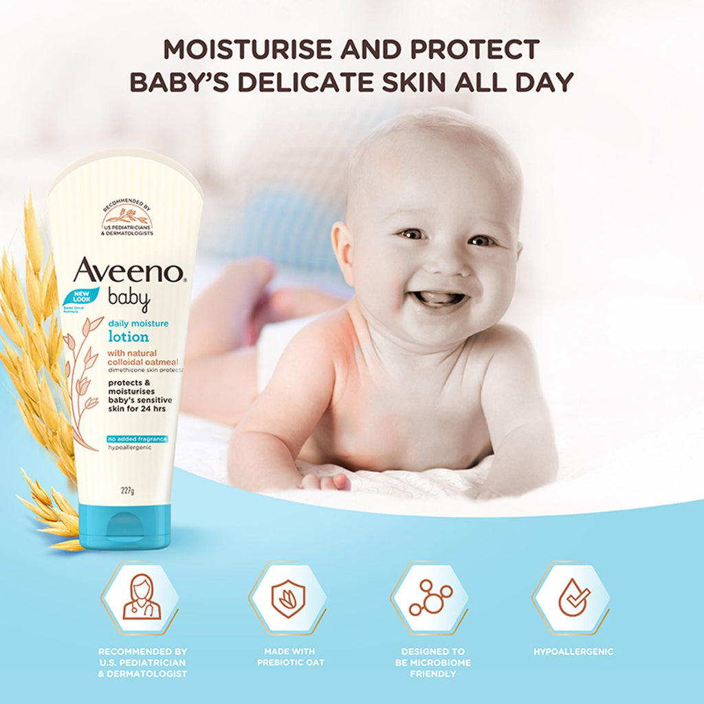 Aveeno Baby Daily Moisturizing Lotion & Wash Shampoo Combo | Dry, Itchy & Sensitive Skin | Grocsy