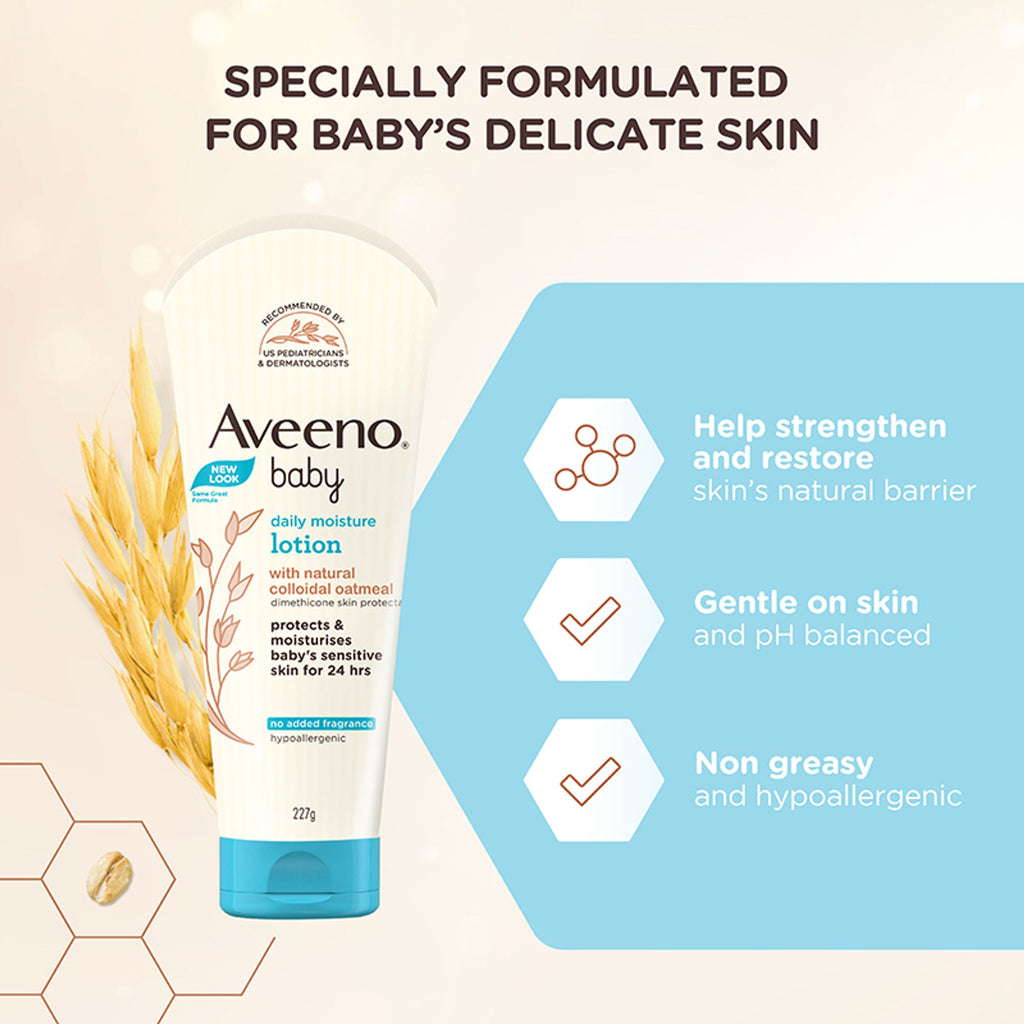 Aveeno Baby Daily Moisturizing Lotion & Wash Shampoo Combo | Dry, Itchy & Sensitive Skin | Grocsy
