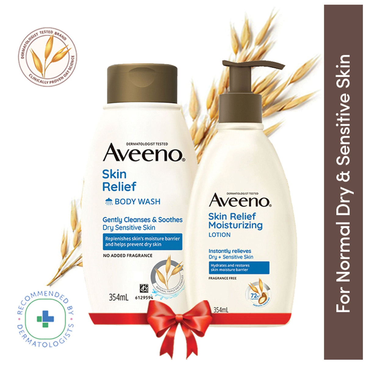 Aveeno Skin Relief Body Wash & Lotion Combo| Cleanser & Moisturizer for Dry, Itchy & Sensitive Skin | Grocsy