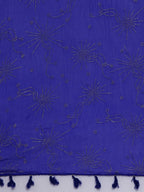 Souchii Blue Foil Printed Handcrafted Dupatta | Grocsy
