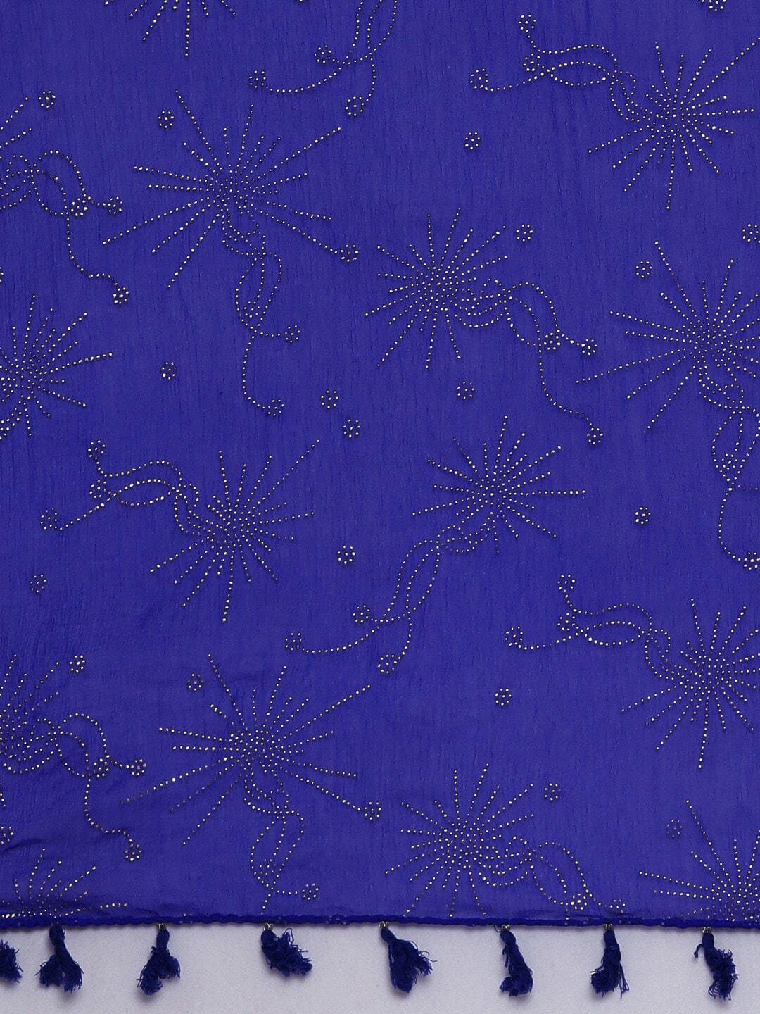 Souchii Blue Foil Printed Handcrafted Dupatta | Grocsy