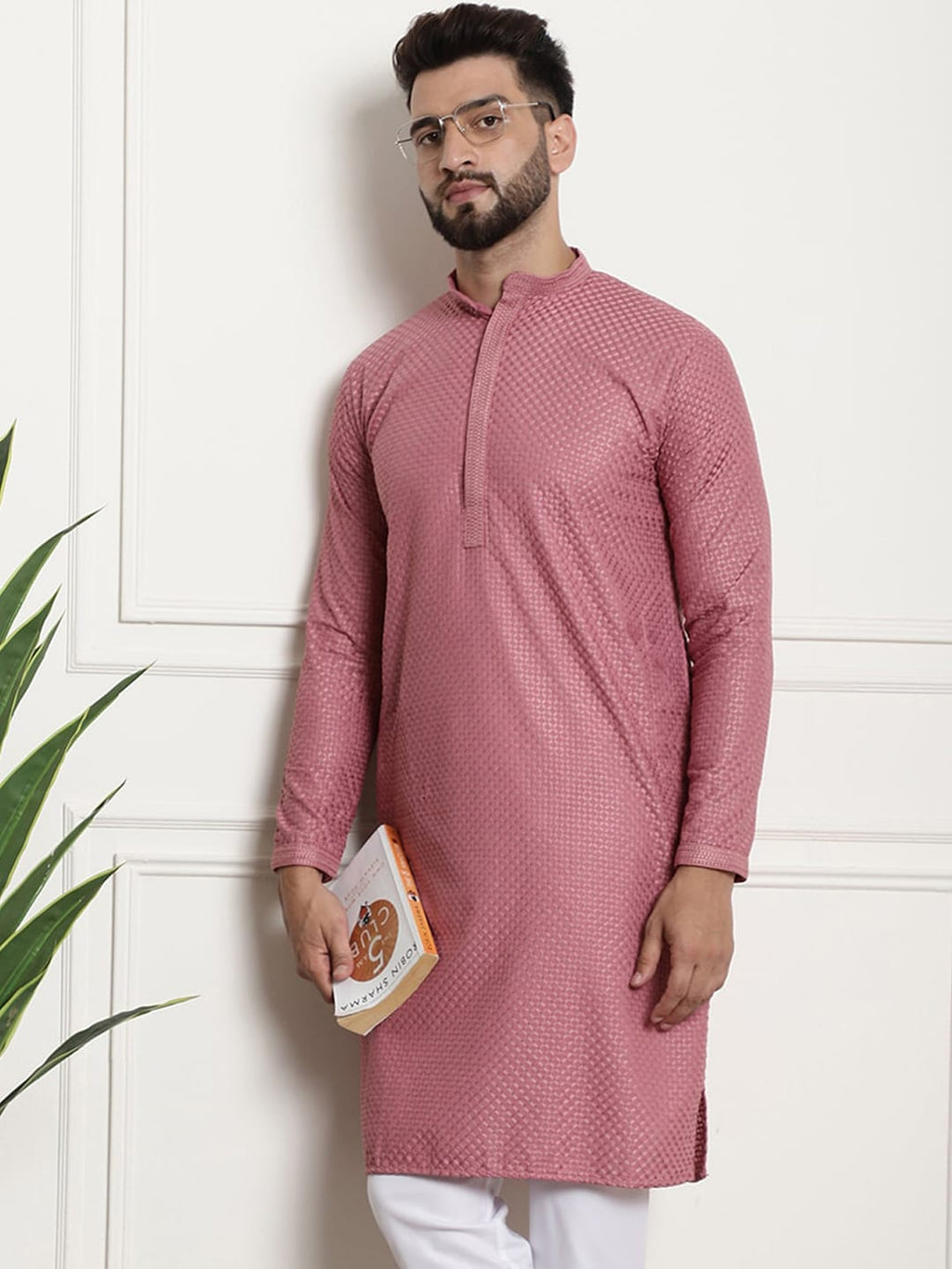 Sojanya Geometric Embroidered Thread Work Pure Cotton Straight Kurta | Grocsy