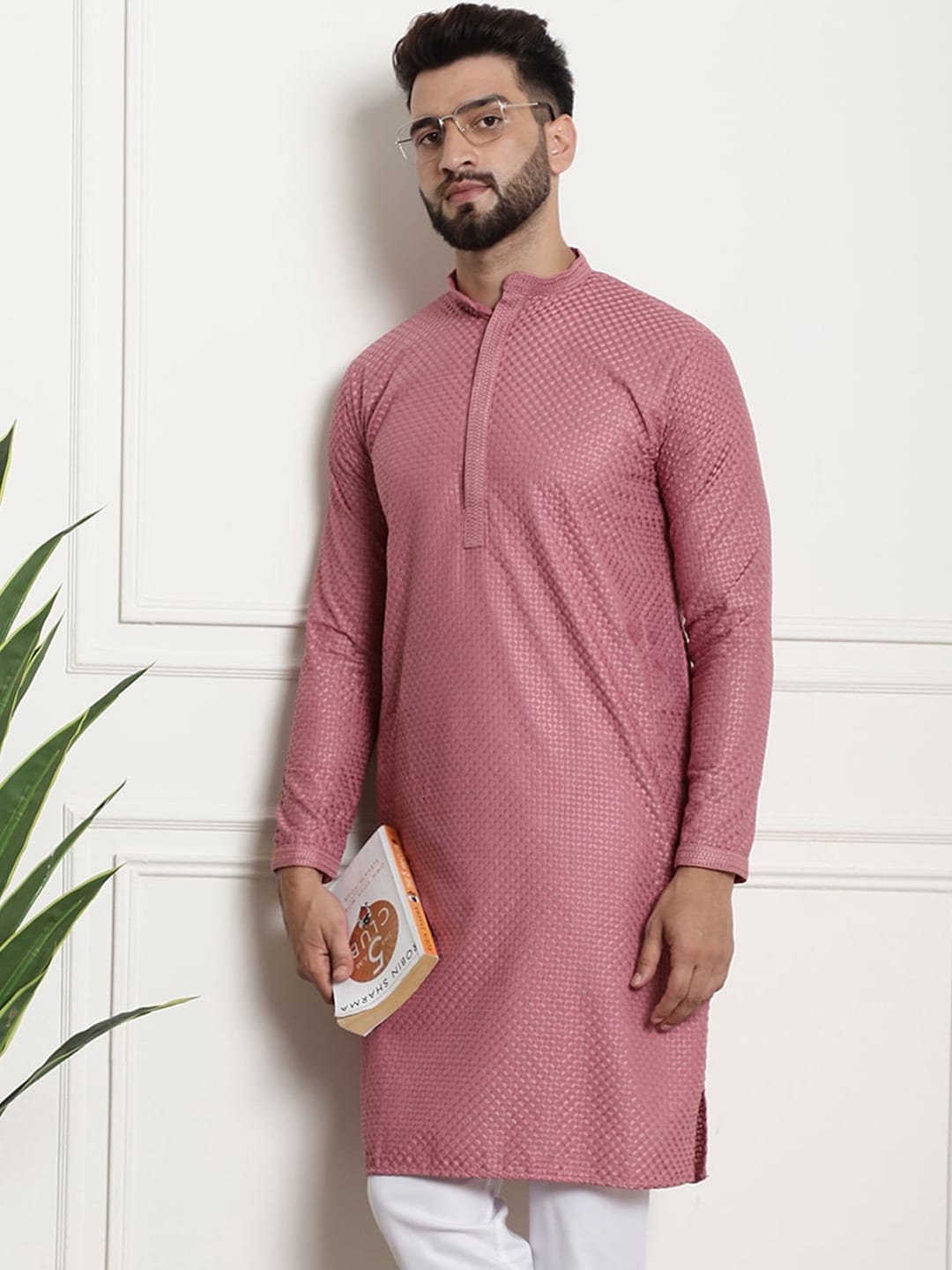 Sojanya Geometric Embroidered Thread Work Pure Cotton Straight Kurta | Grocsy