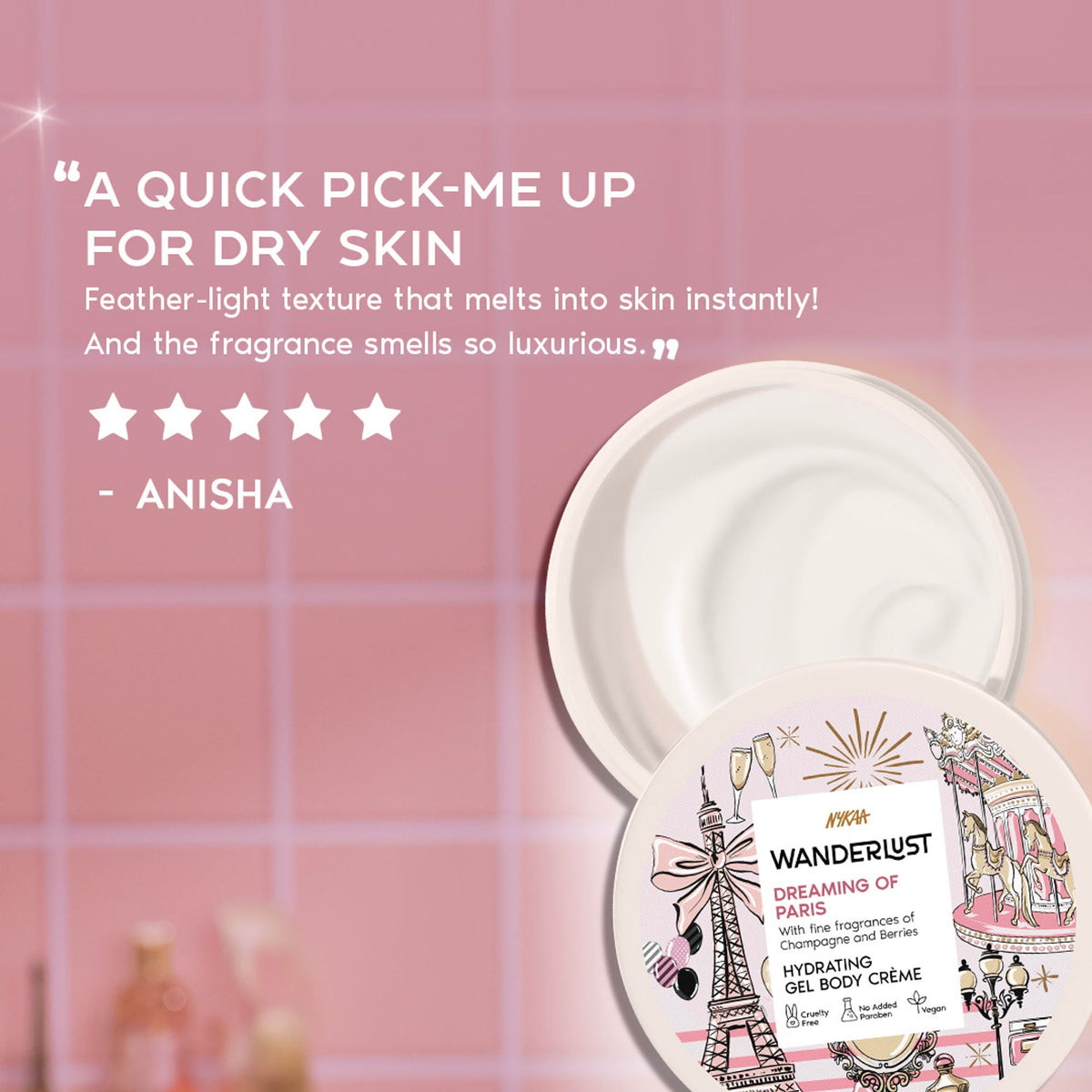 Wanderlust Dreaming Of Paris Hydrating Gel Body Creme With Champagne And Strawberry | Grocsy
