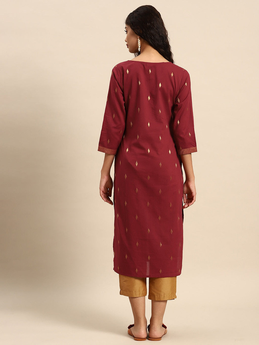 Sangria Geometric Printed Kurta | Grocsy