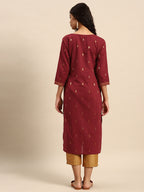 Sangria Geometric Printed Kurta | Grocsy