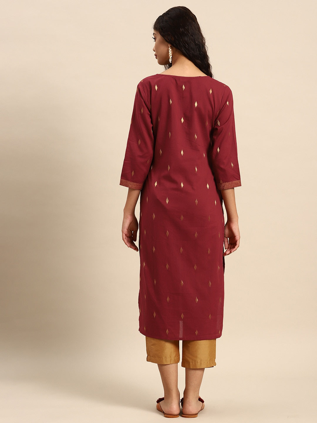 Sangria Geometric Printed Kurta | Grocsy