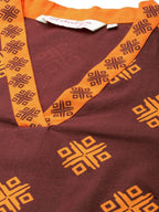 All About You Women Maroon Ethnic Motifs Printed Kurta with Printed Trousers | Grocsy