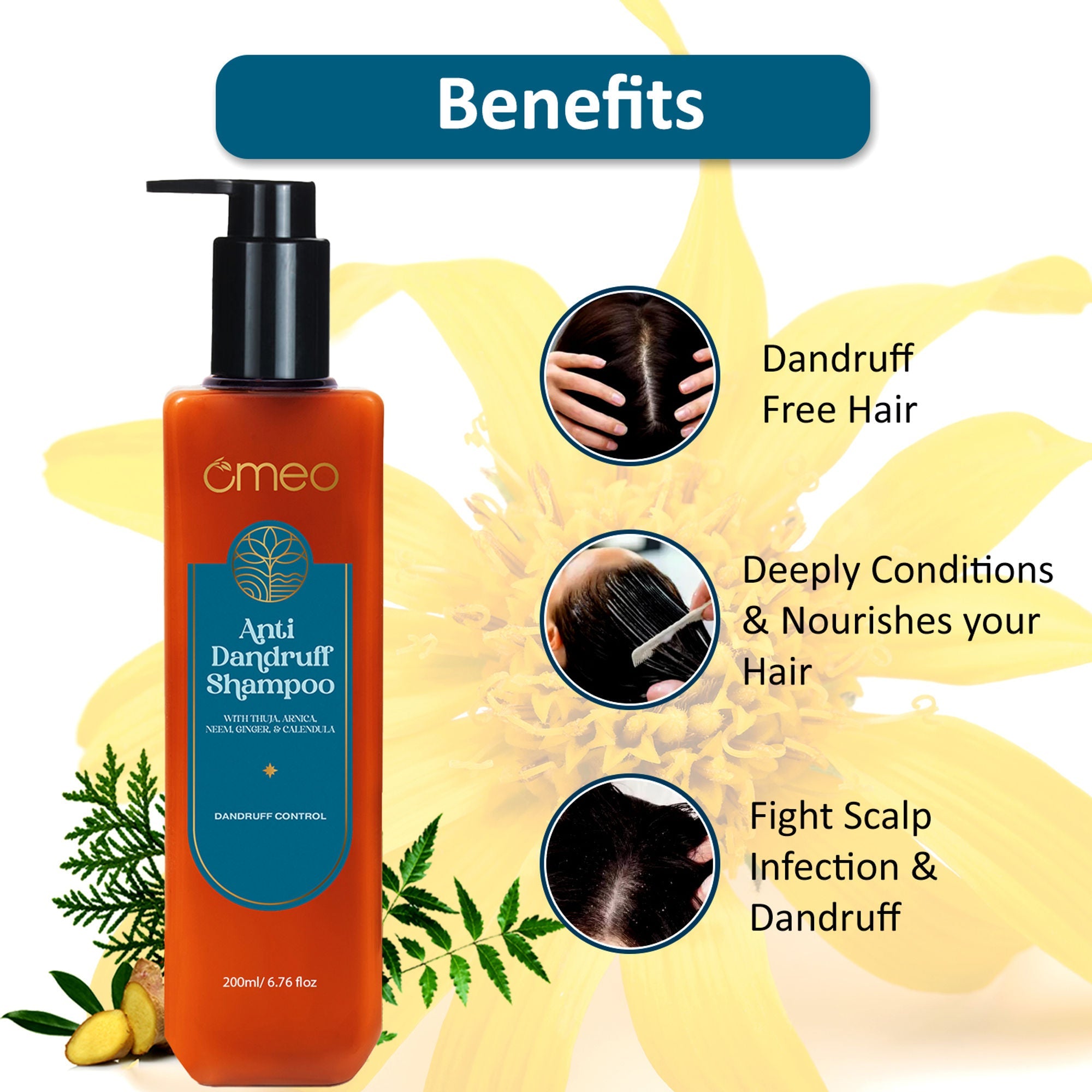 Omeo Anti Dandruff Shampoo With Green Natural Anti Dandruff Agent | Grocsy