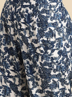 Sangria Women Navy Blue Ethnic Motifs Embroidered Detail Cotton Kurta with Trousers | Grocsy