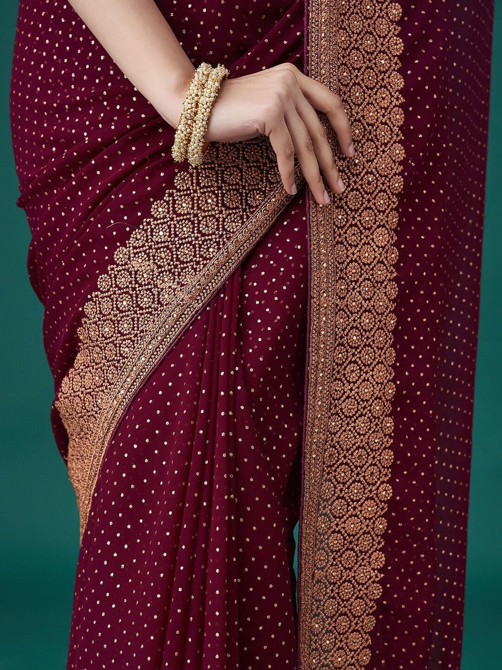 kasee Embroidered Polka Dots Sarees | Grocsy