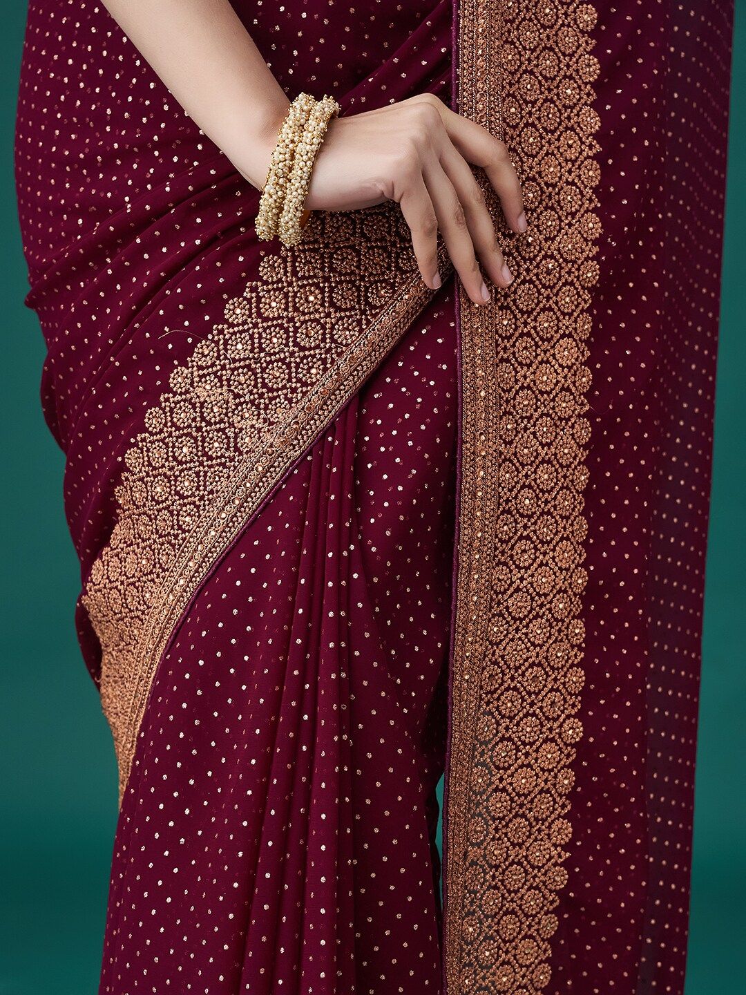 kasee Embroidered Polka Dots Sarees | Grocsy