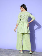 Ahalyaa Printed Tunic with Palazzos | Grocsy