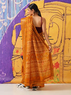Tikhi Imli Leheriya Zari Jute Silk Ready to Wear Saree | Grocsy