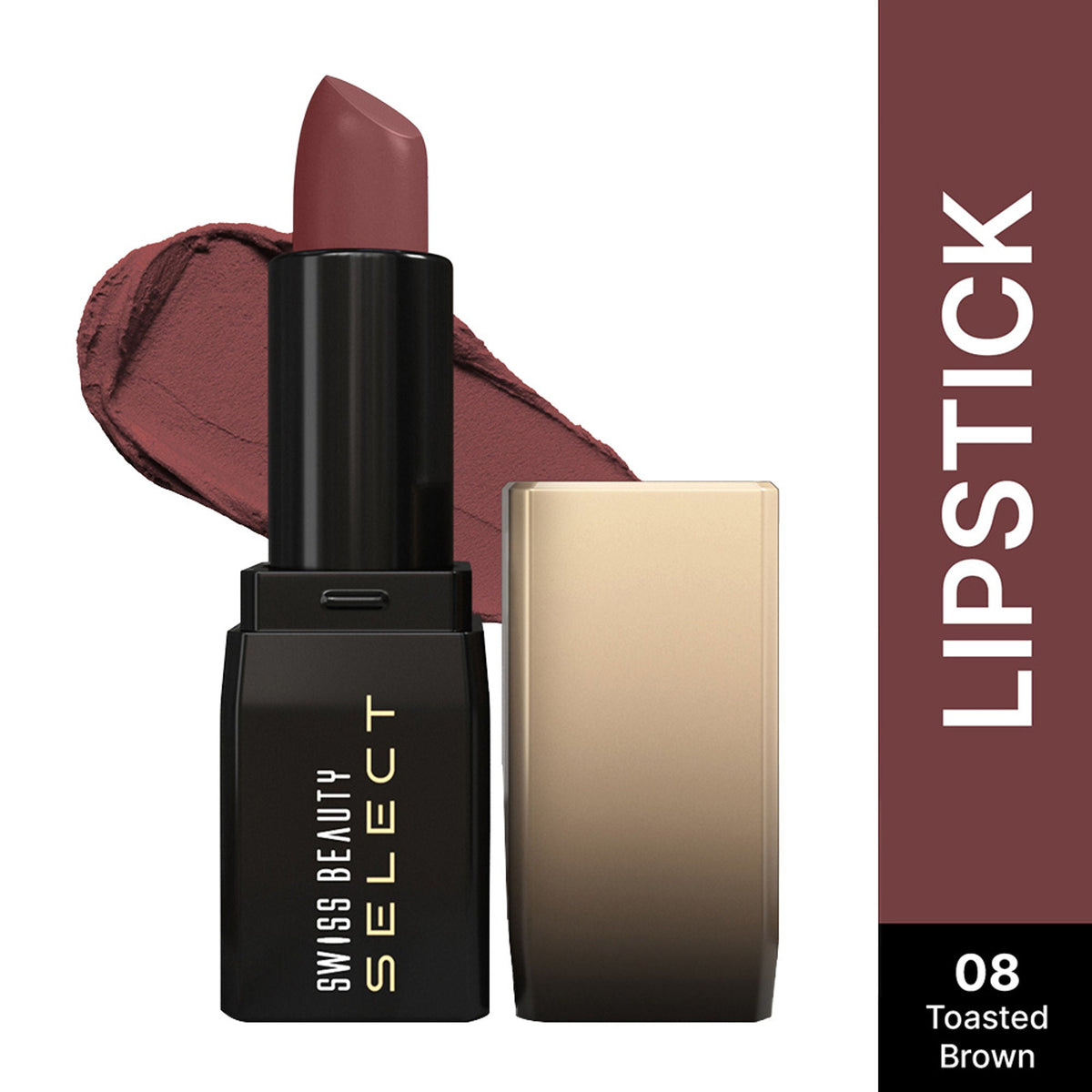 Swiss Beauty Select Dare To Matte Lipstick - 8 Toasted Brown | Grocsy