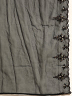 Sangria Women Grey Ethnic Motifs Embroidered Pure Cotton Kurta with Trousers & With Dupatta | Grocsy