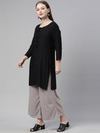 Souchii Grey Knitted Ethnic Palazzos | Grocsy