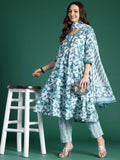 Indo Era Floral Printed Pure Cotton Kurta with Trousers & With Dupatta | Grocsy