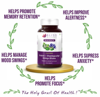 Bliss Welness Brain Health Brahmi + Shankapushpi Ginkgo Biloba Veg Tablet | Grocsy