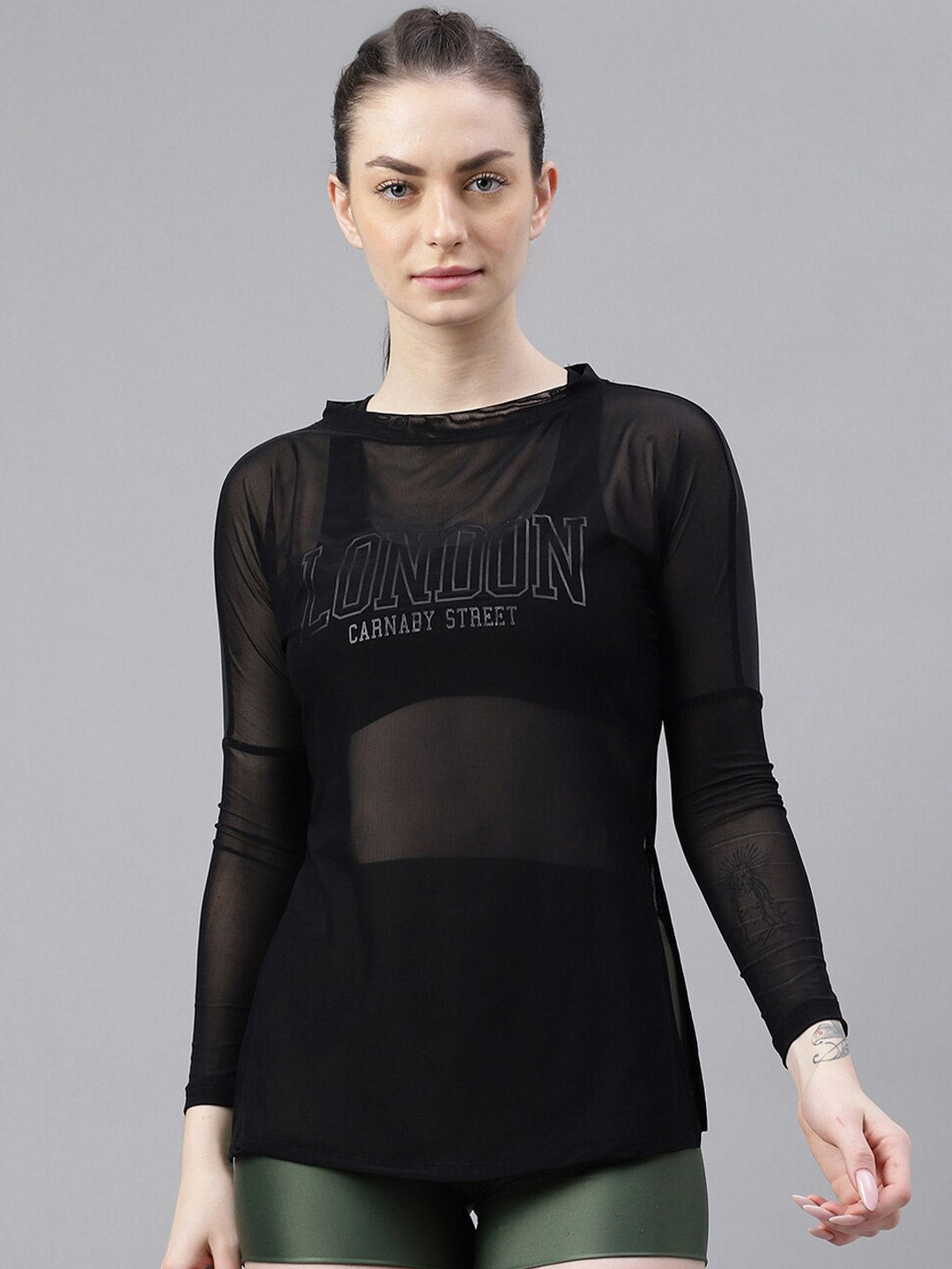MKH Typography Printed Long Sleeves Dri-FIT Relaxed Fit Sports T-shirt | Grocsy