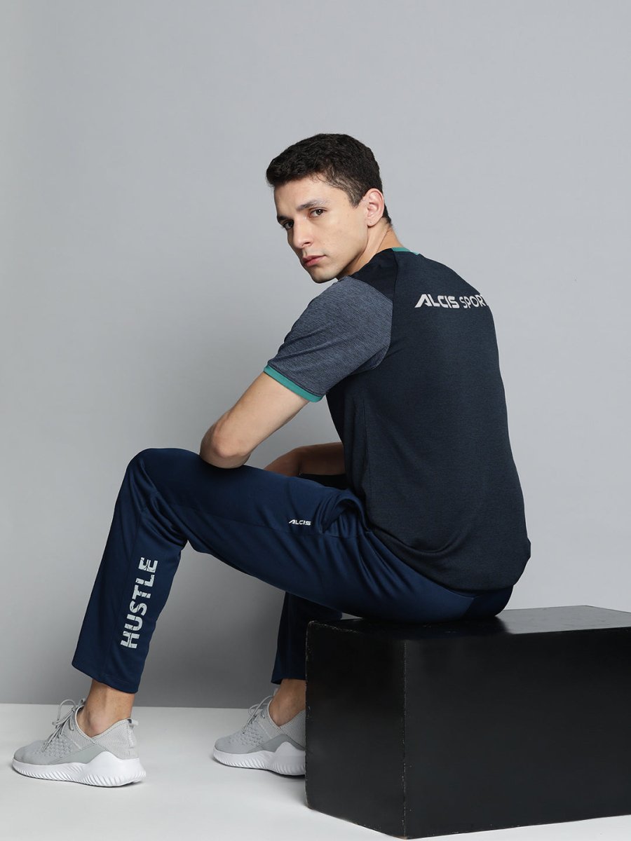 Alcis Men Colourblocked Dry Tech Slim Fit T-shirt | Grocsy
