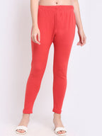 TAG 7 Women Pink Solid Woolen Leggings | Grocsy