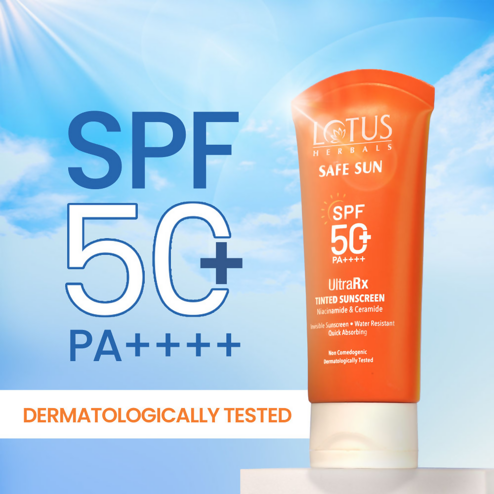 Lotus Herbals Safesun Ultrarx Tinted Sunscreen SPF 50+ PA++++ | Grocsy