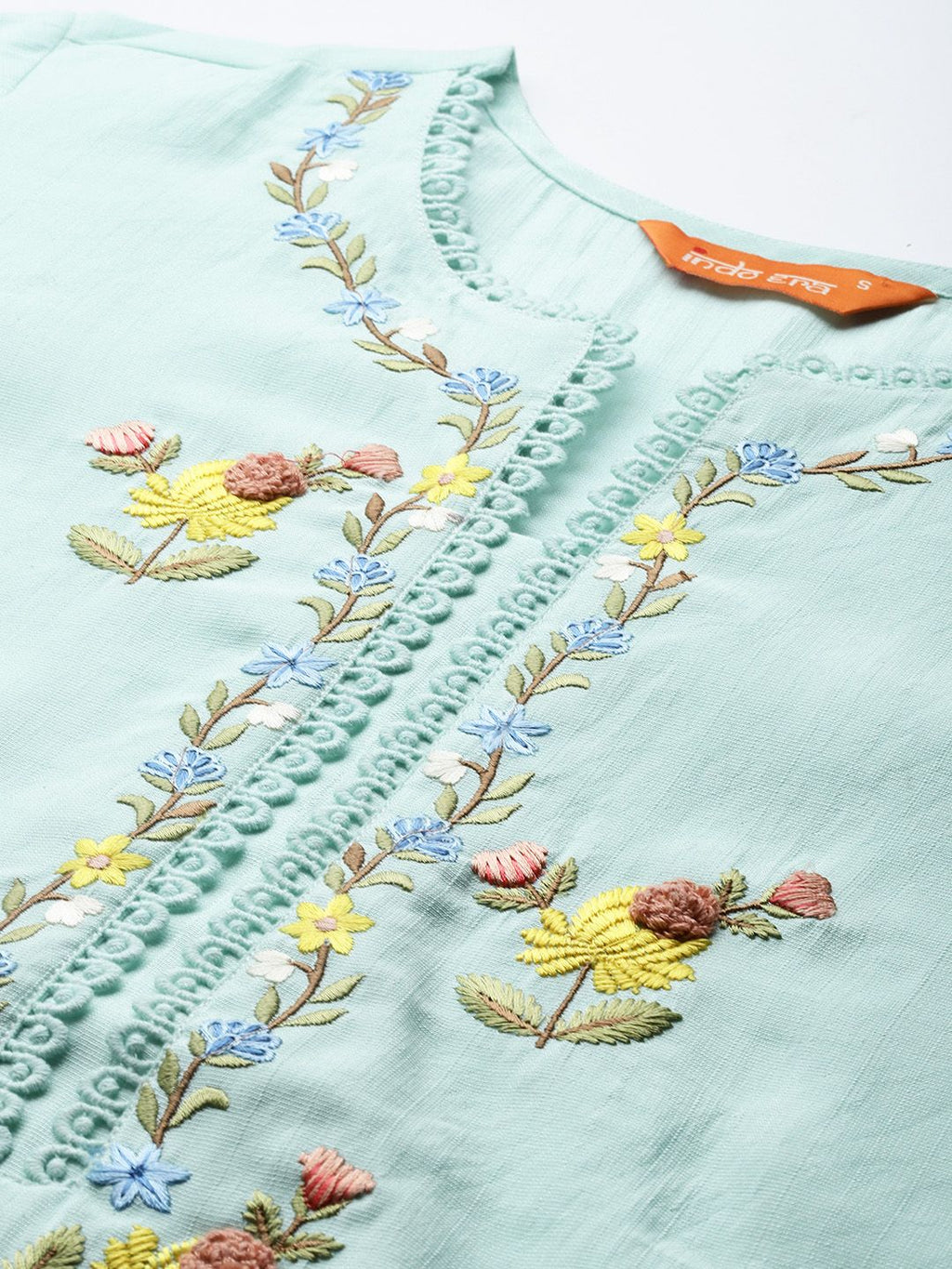 Indo Era Floral Embroidered Thread Work Kurta with Trousers & With Dupatta | Grocsy