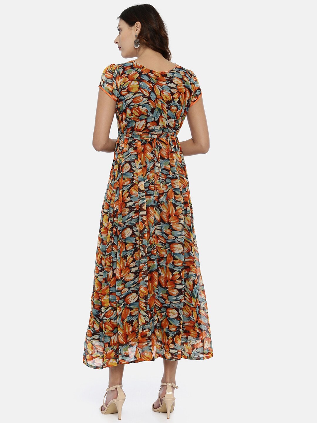 Souchii Black Printed Fit and Flare Dress For Women | Grocsy