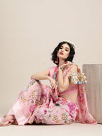 Saree Mall Pink Printed Saree | Grocsy