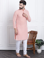 Sojanya Floral Embroidered Regular Thread Work Pure Cotton Kurta with Churidar | Grocsy