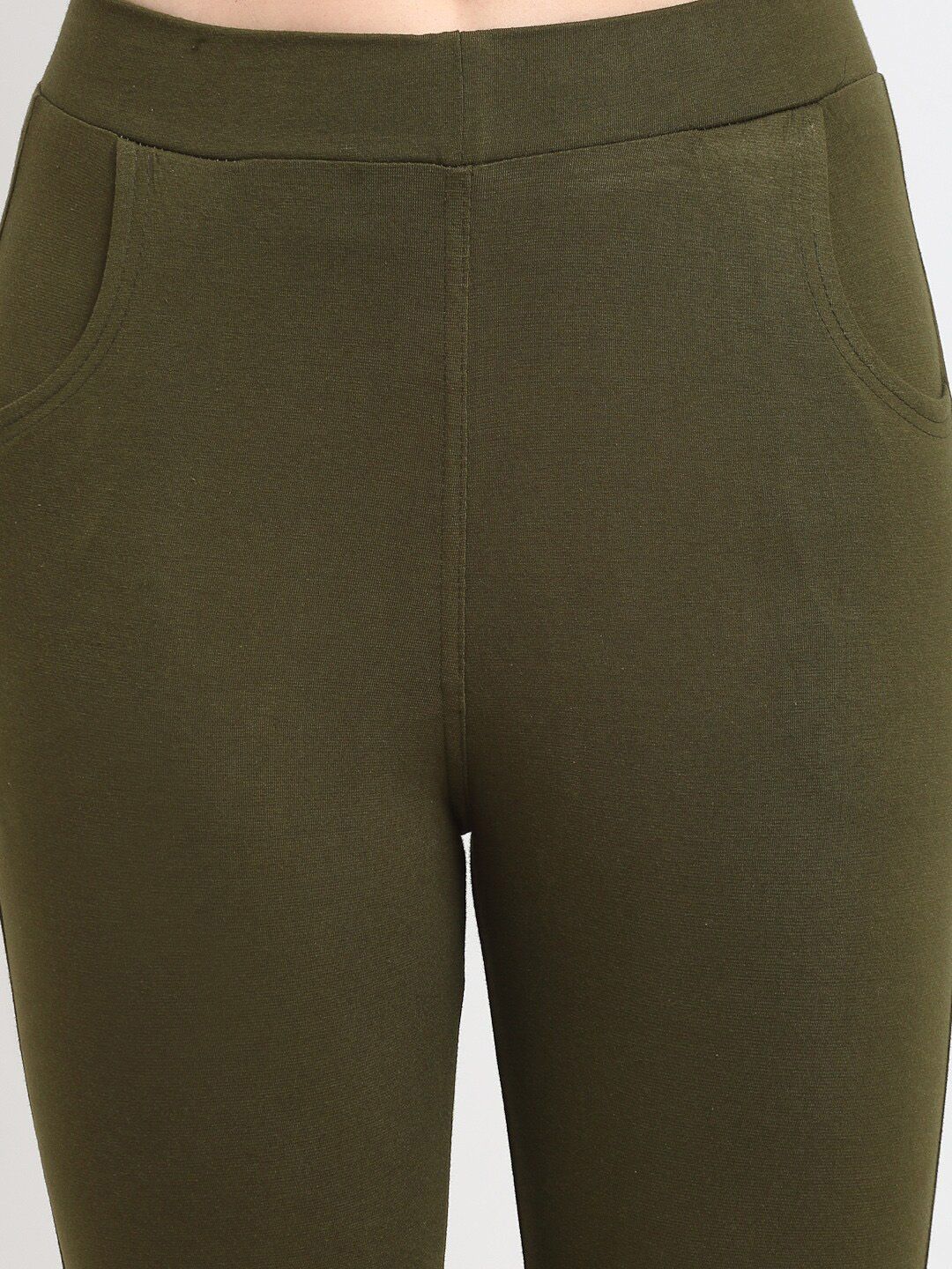 TAG 7 Women Olive Green & Brown Pack of 2 Leggings | Grocsy