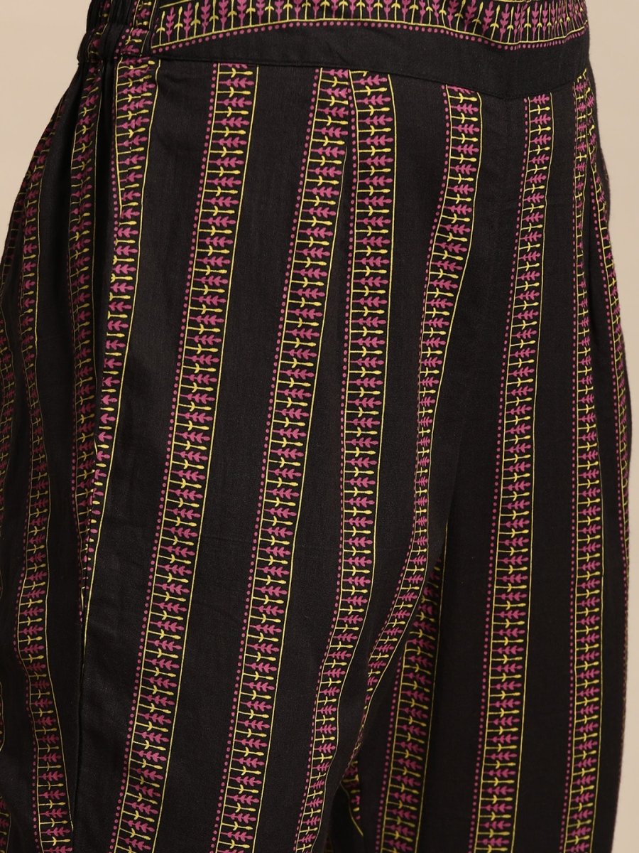 All About You Women Ethnic Motifs Printed Pure Cotton Kurta with Trousers | Grocsy
