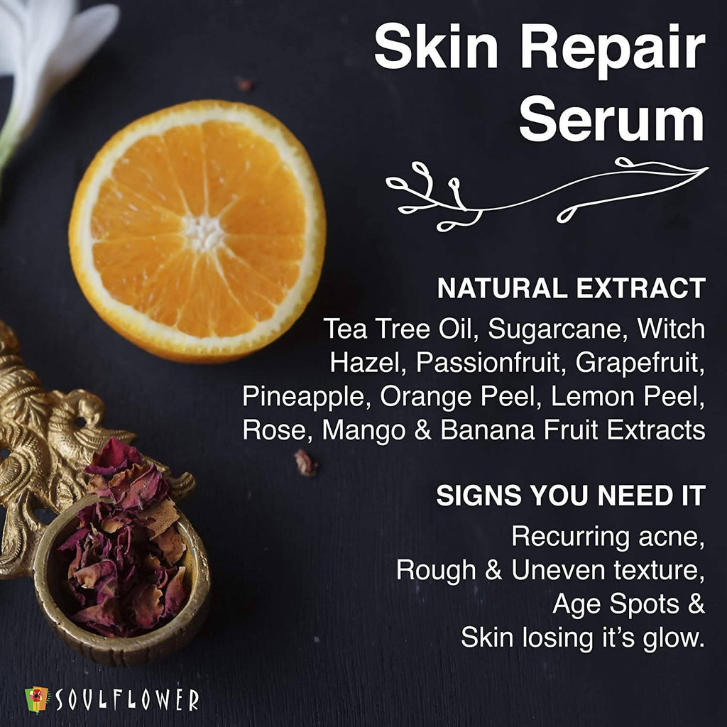 Soulflower Herbal Repair Serum AHA | Grocsy