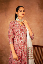 Joban Fashion Pink Hand Block Printed Cotton Suit Set | Grocsy