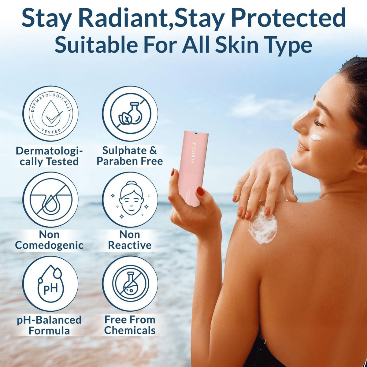 Albizzia Broad Spectrum Sunscreen SPF 50+ PA++++ | Grocsy