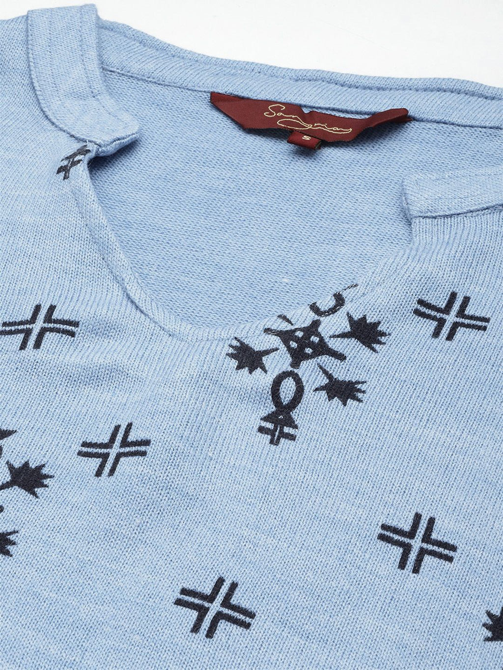 Sangria Geometric Printed Mandarin Collar Kurta | Grocsy