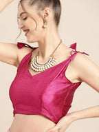 Tikhi Imli Pretty Pink Printed Poly Georgette Saree | Grocsy