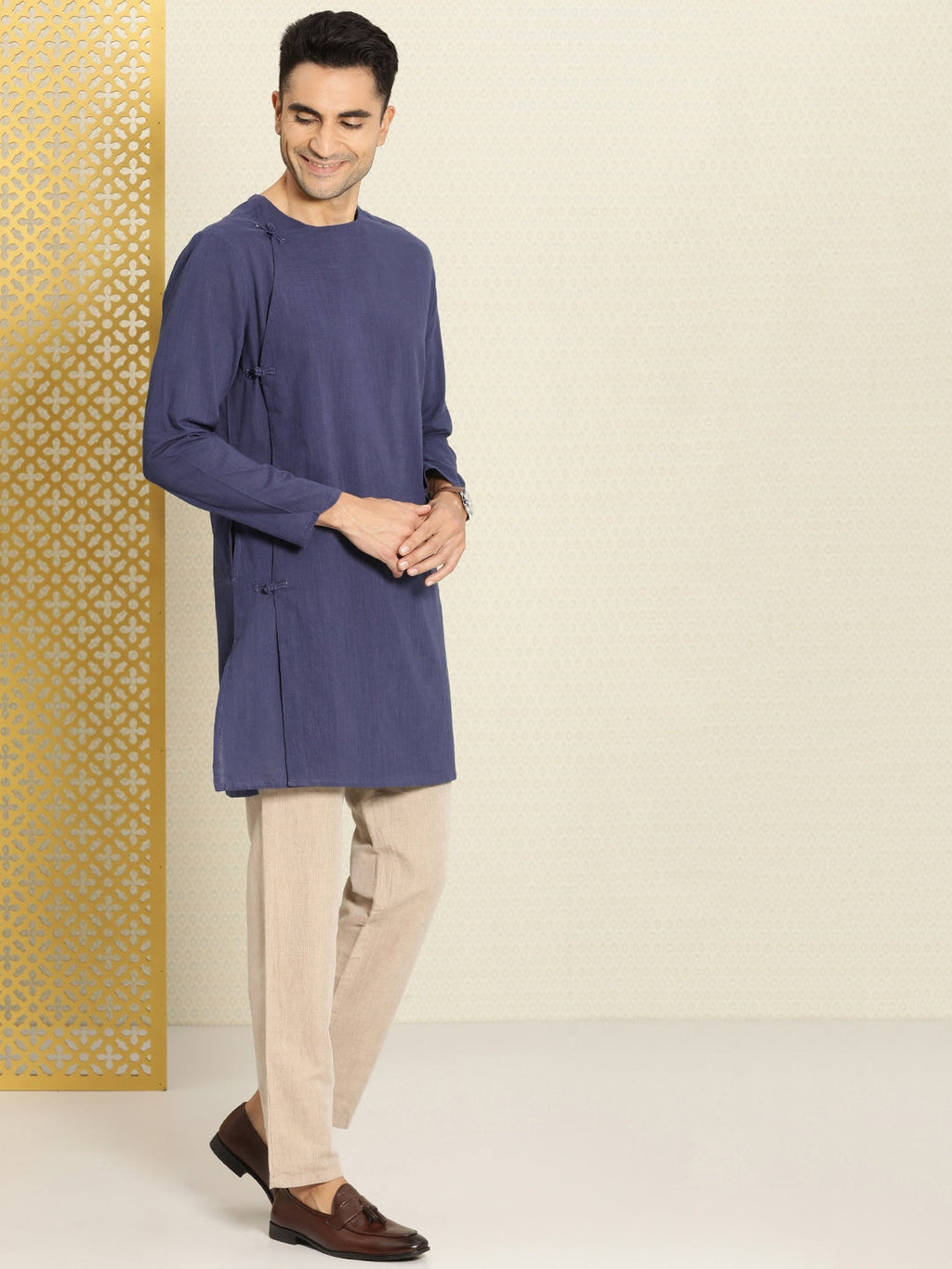 House of Pataudi Rozana Pure Cotton Angrakha Kurta | Grocsy