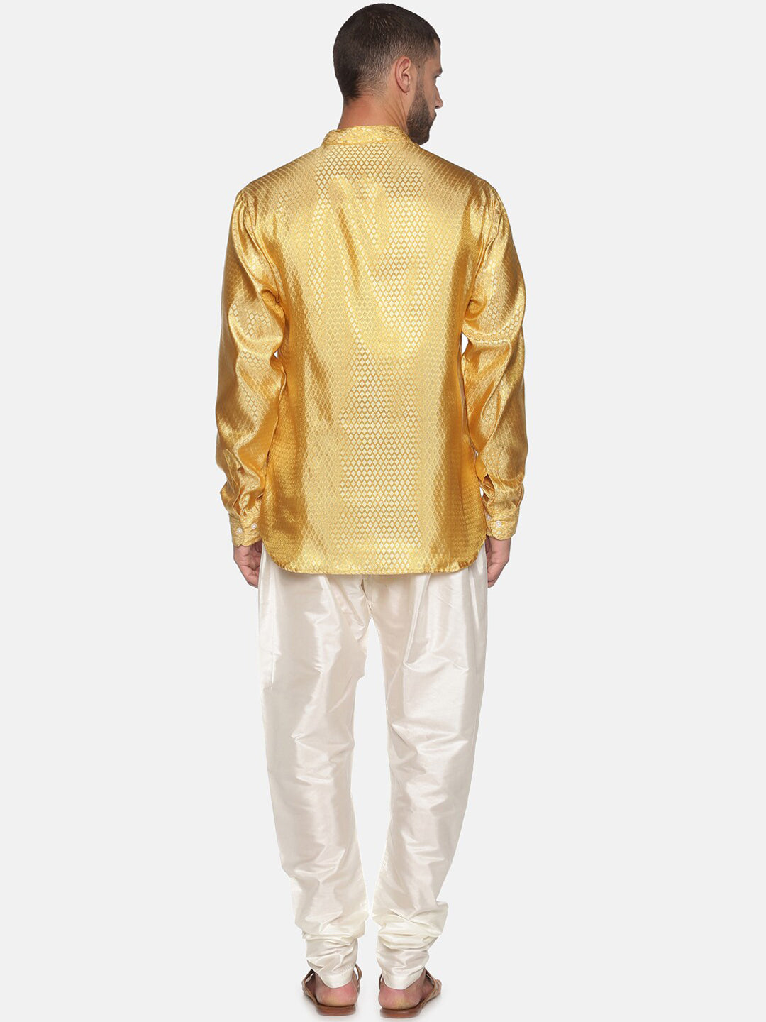 Sethukrishna Gold-Toned Mens Kurta with Pyjamas | Grocsy