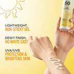 Nykaa Naturals SUNKISSED GLOW Invisible Sunscreen Gel SPF 50 PA++++ with Niacinamide and Vitamin C | Grocsy