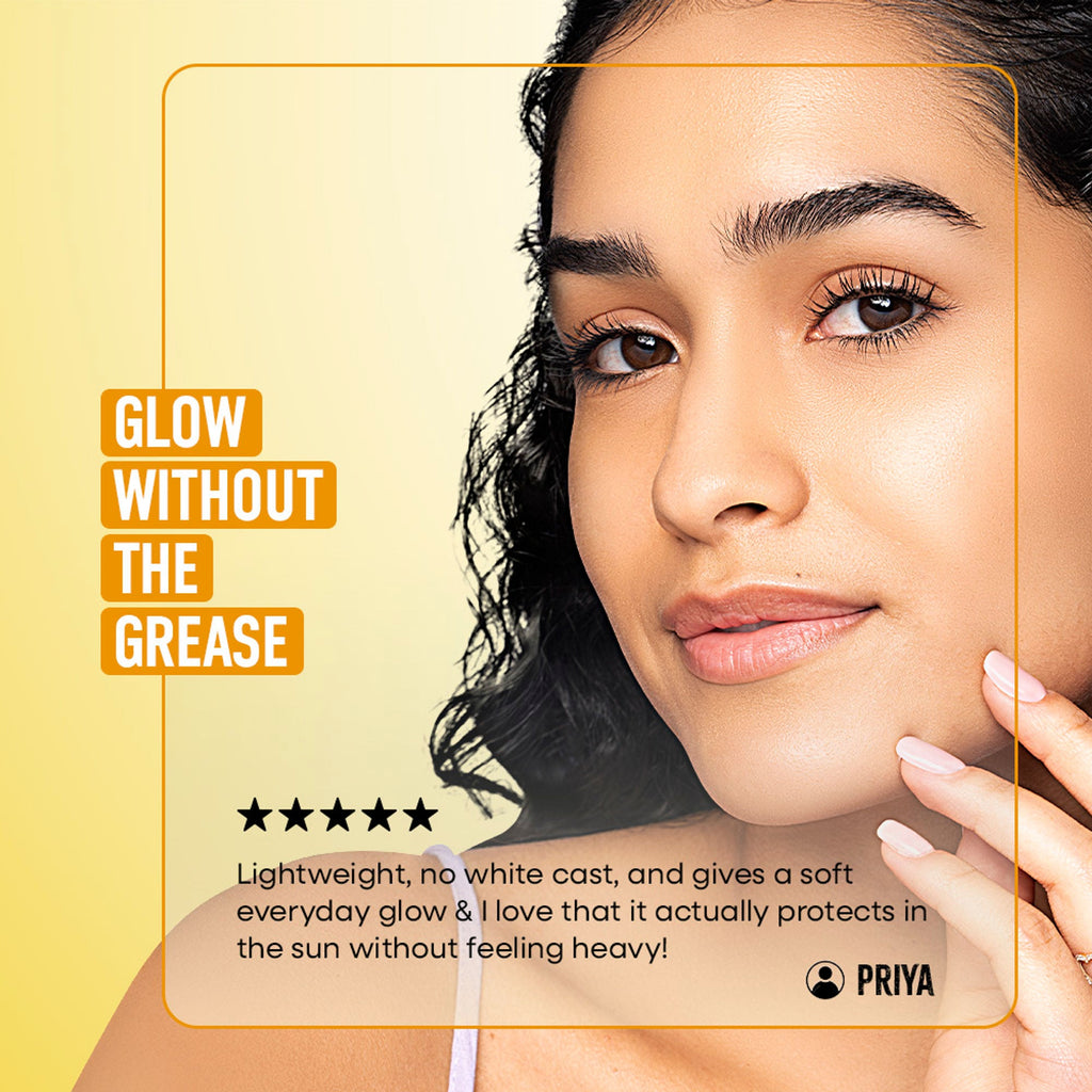 Nykaa Naturals SUNKISSED GLOW Invisible Sunscreen Gel SPF 50 PA++++ with Niacinamide and Vitamin C | Grocsy