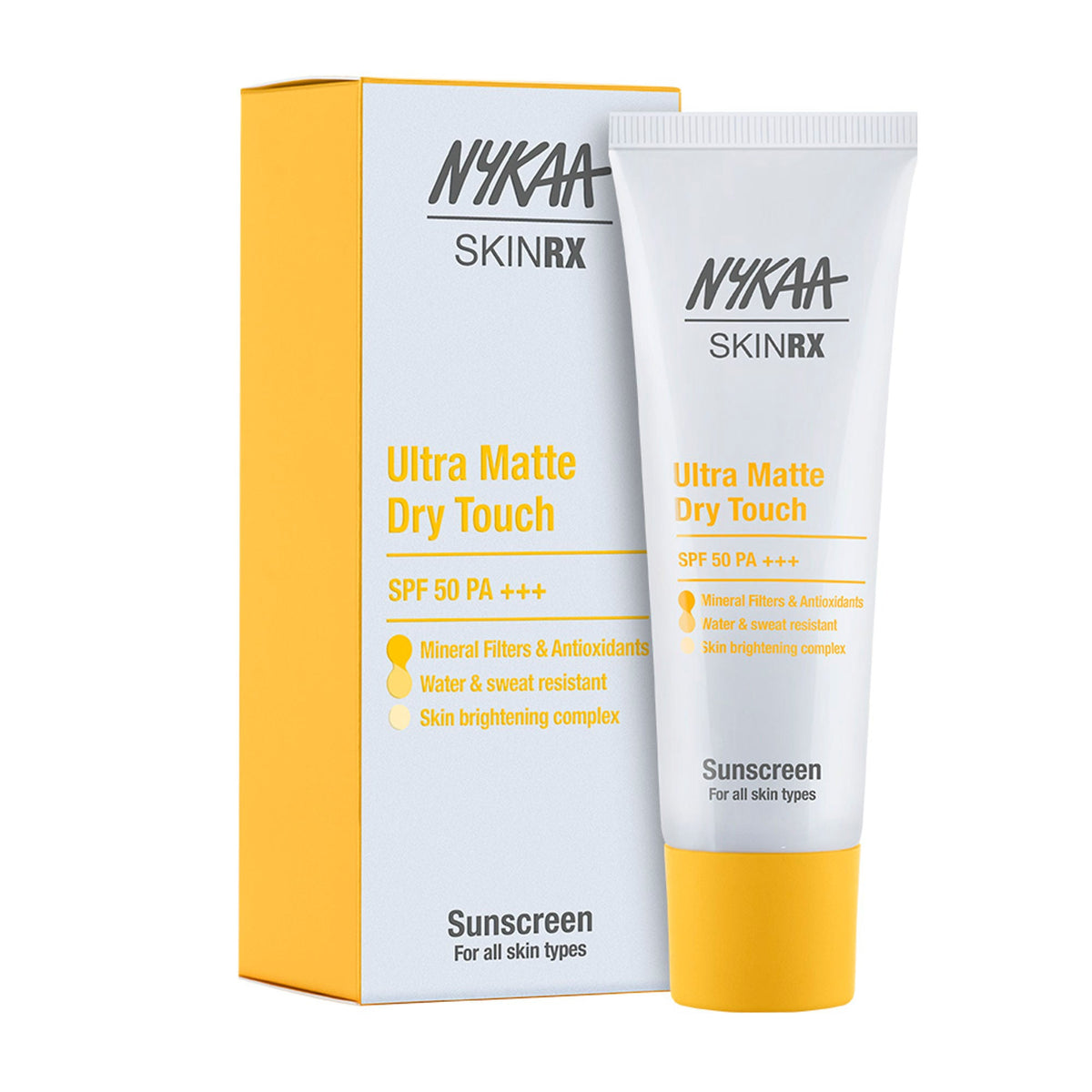 Nykaa SKINRX Ultra Matte Dry Touch Sunscreen SPF 50 PA+++ , Lightweight Matte Finish, No White Cast | Grocsy