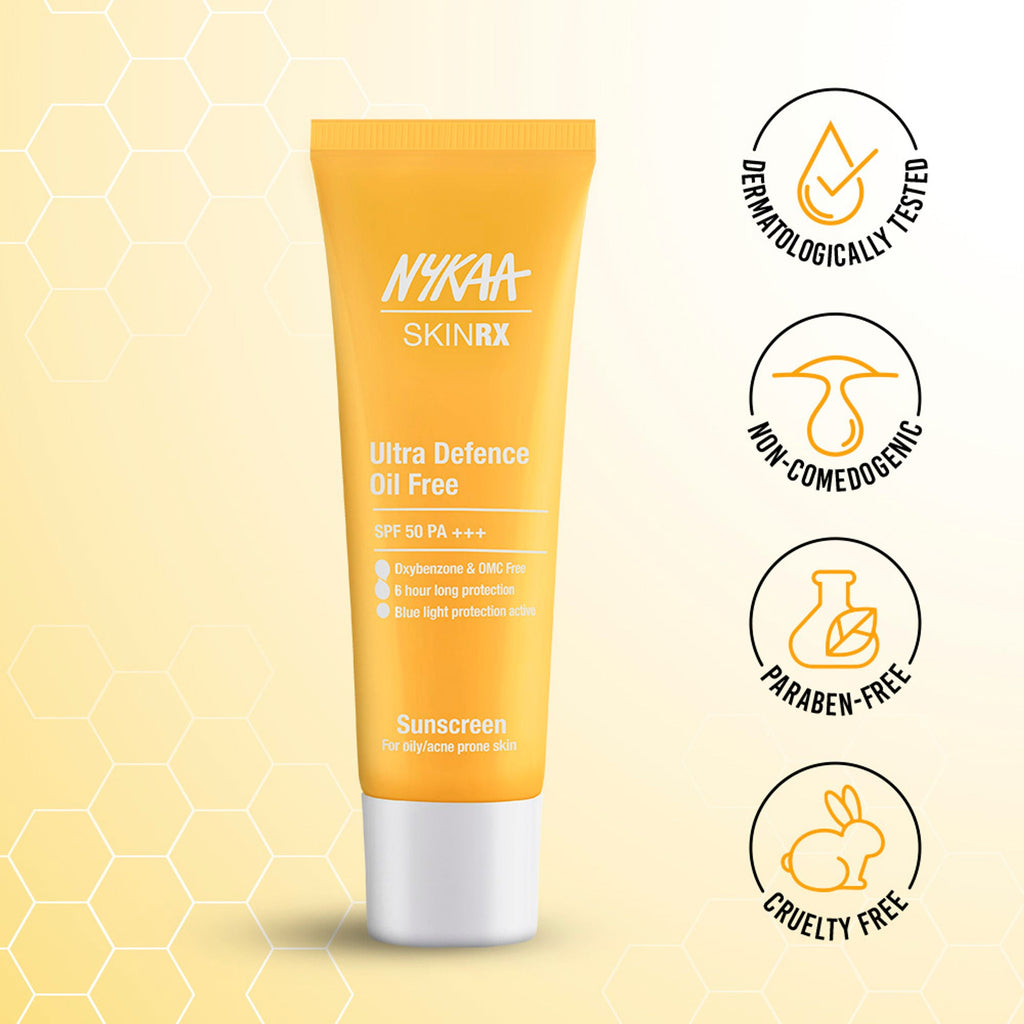 Nykaa SKINRX Ultra Defence Oil-Free Sunscreen for Lightweight, Non-Greasy, No White Cast | Grocsy